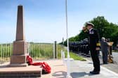 The Collingwood Battalion Memorial Parade. The parade remembers the actions and lose of life of the Royal Naval battalion during WW1 especially during the Gallipoli campaign. Pictured: Capt Davey laying a wreath.