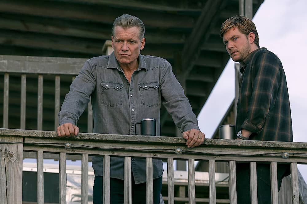 Holt McCallany (L) and Jake Weary (R) in The Waterfront