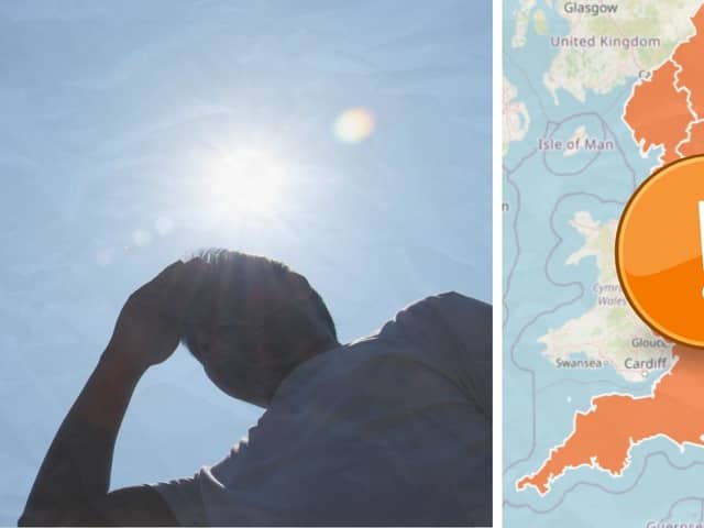 Amber heat health alerts issued for England.