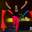 Thousands of people flocked to the Isle of Wight Festival on Thursday to celebrate the start of the four day event. 

Pictured: Example performing at the Isle of Wight Festival 

Picture: Sarah Louise Bennett