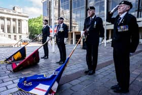 The Armed Forces Day Flag Raising ceremony at Guildhall Square in Portsmouth on June 23.