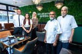  Sy with Nuha Khatun, general manager, Ellie Ostler, owner, Abdul Mukith and Jhunu Miah, head chefs, at Amin Tandoori (left to right).