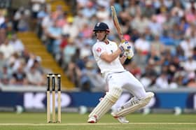 Harry Brook during England's first innings at Headingley