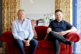 Malcolm Gingell, chairman, and Matthew Gingell, sales director at Material Things in Fitzherbert Road. The company is celebrating its 50th year in business 