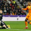 Arsenal keeper Karl Hein saves from Real Mardrid's Kylian Mbappe while on loan with Real Valladolid last season. Pic: Getty