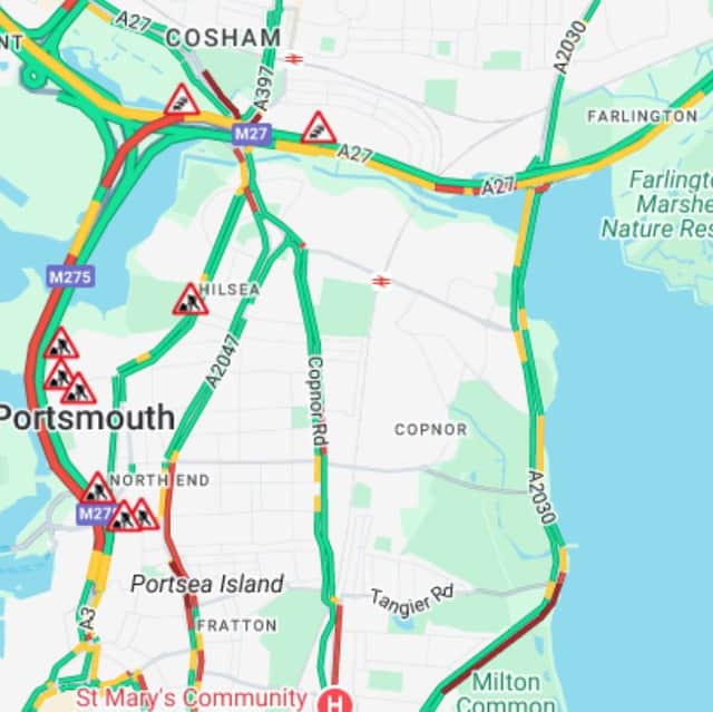 Heavy traffic on the M275 northbound.