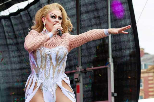 A secondary school has cancelled a drag act as part of its Pride month celebrations after Suella Braverman MP branded it 'morally reprehensible'. 

Pictured: Lucy