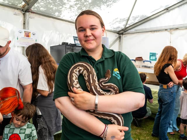 Pictured is Charlie with a snake. 
Pictured by Alec Chapman