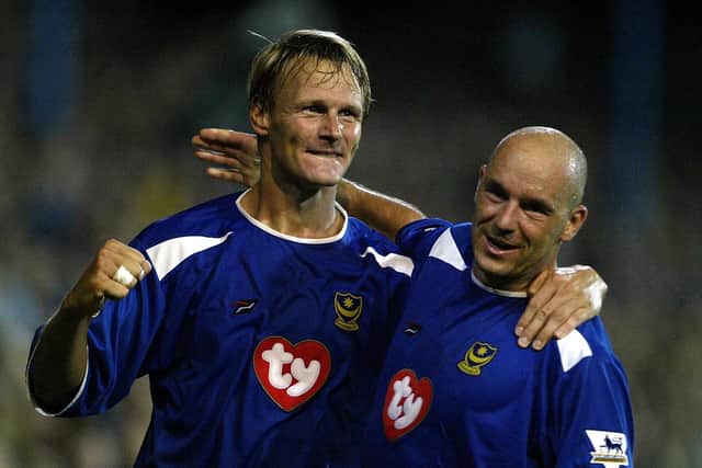 Teddy Sheringham on the way his hat-trick against Bolton which put Pompey top of the Premier League in 2003. Pic Getty