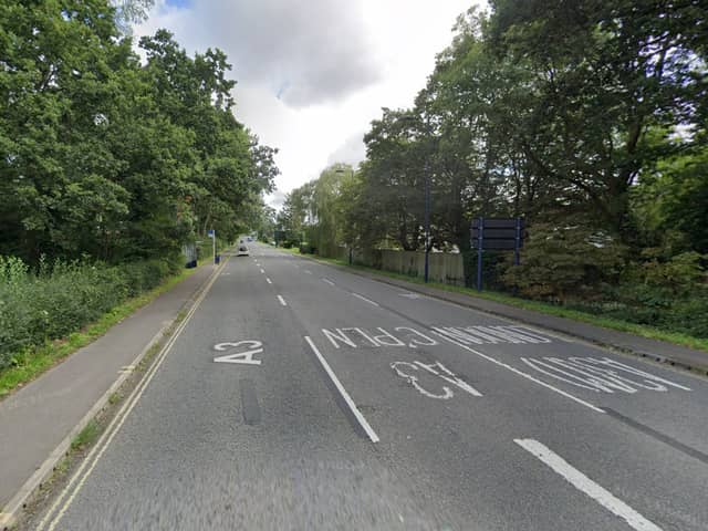 The woman was helped by the motorists in Portsmouth Road, Horndean.