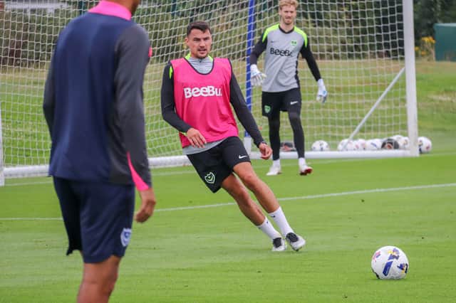 Regan Poole in action during Pompey pre-season training at Hilsea. Picture: Habibur Rahman