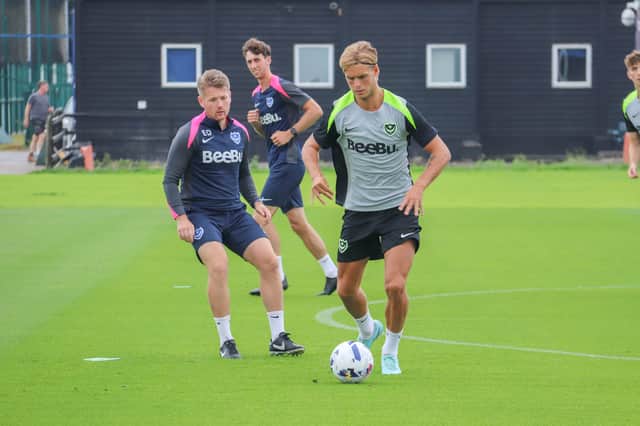 Pompey returned to their Hilsea training ground for full training on Wednesday. Picture: Habibur Rahman