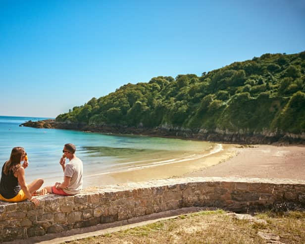 Fermain cove in Guernsey