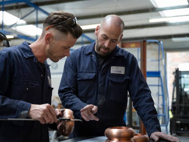 Brothers Kevin and David Hobbs of Calibre Metal Spinning in Waterlooville.