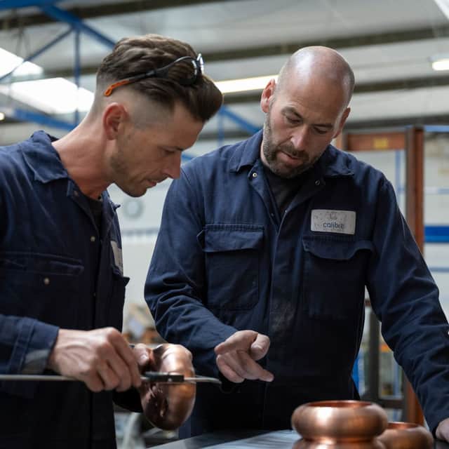 Brothers Kevin and David Hobbs of Calibre Metal Spinning in Waterlooville.