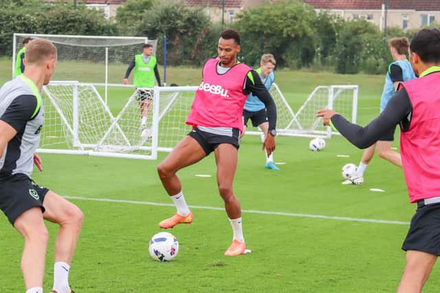 Josh Murphy pictured in Pompey pre-season training. Was the Blues' star man last season and John Mousinho wants to add to their wing options. Picture: Habubur Rahman