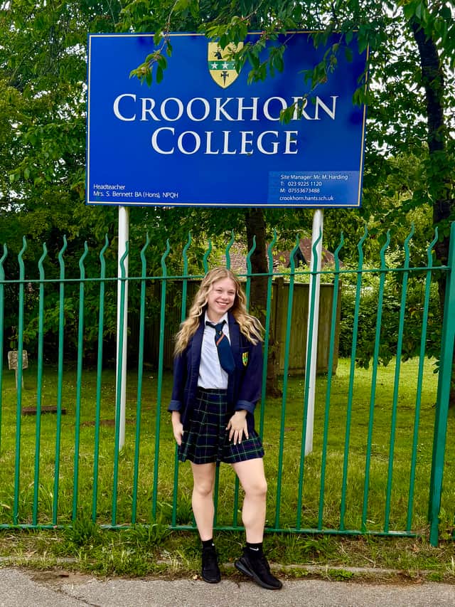 Eve Wilson pictured outside Crookhorn College