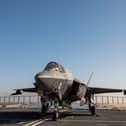 An Indian tourism board has poked fun at the Royal Navy and RAF as an F-35B fighter jet has been stuck at a civilian airport for over two weeks. Pictured: An F-35B Lighting jet on the flight deck of HMS Prince of Wales as the ship passes under the Al Salam Bridge whilst transiting the Suez Canal on route to the Red Sea as part of Operation Highmast, May 24th 2025.