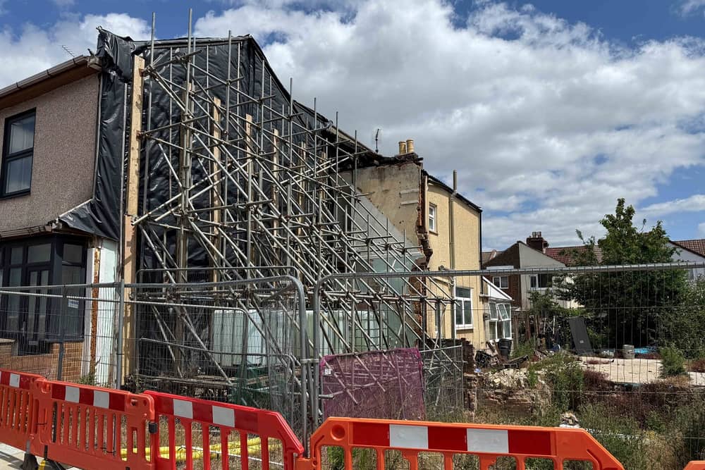 23 Langford Road is up for auction this month following the devastating house collapse in 2022. 