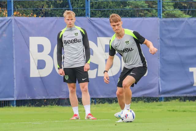 Thomas Waddingham working hard in pre-season with Pompey. Picture: Habibur Rahman