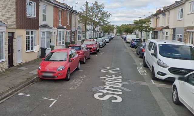 Strode Road in Tipner where the incident flared 
