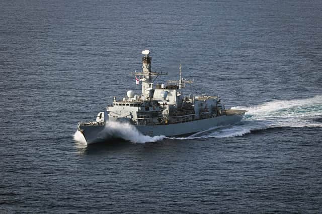 Major missile upgrades have been fitted to three Royal Navy Type 23 frigates, with plans to roll this out to 11 ships. Pictured: HMS Richmond, part of the UK's Carrier Strike Group on Operation Highmast.