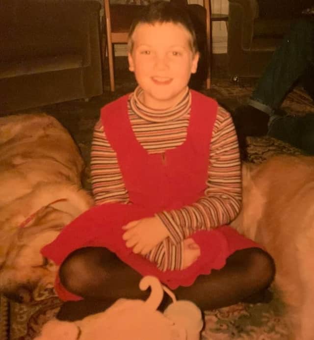 Rebekka Ross when she was younger with cancer