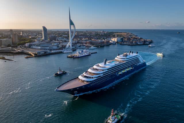 Luxury Ritz-Carlton superyacht MS Ilma sails into Portsmouth for the first time ahead of a cruise around the British Isles.