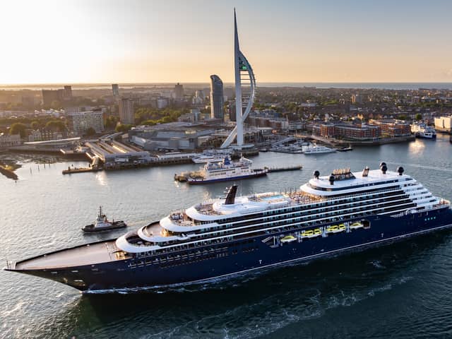 Luxury Ritz-Carlton superyacht MS Ilma sails into Portsmouth for the first time ahead of a cruise around the British Isles.