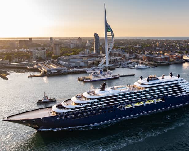 Luxury Ritz-Carlton superyacht MS Ilma sails into Portsmouth for the first time ahead of a cruise around the British Isles.