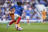 Pompey's Harvey Blair against Hull. Pic: Jason Brown.