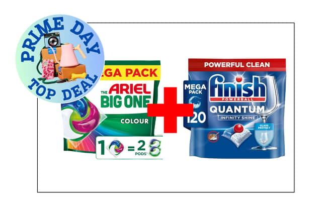 Amazon Prime Day top deal: stock up on Ariel Big One laundry pods and Finish Quantum dishwasher tablets for huge savings