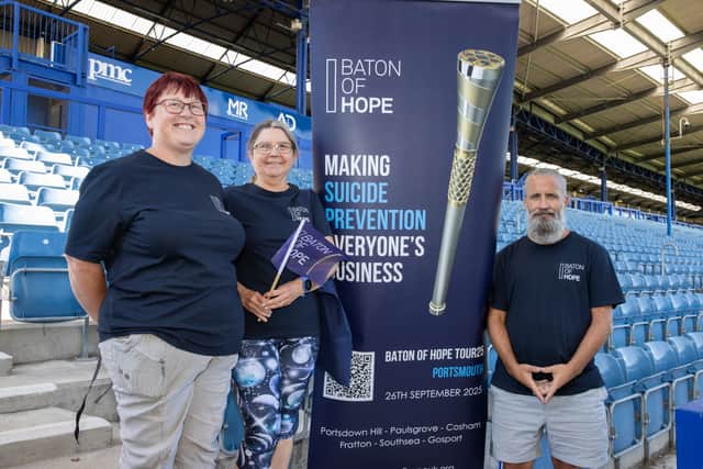 Pictured - Baton Bearers at Fratton Park 
Photos by Alex Shute