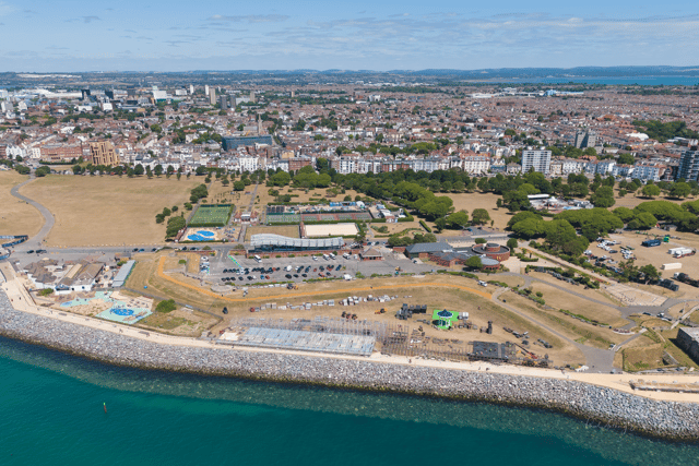 The Band Stand Field, promenade and Castle Field are closed to the public for the SailGP event. Picture: Paul Smith / swl-photography.co.uk