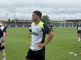 Pompey defender Ibane Bowat. Pic: Jordan Cross
