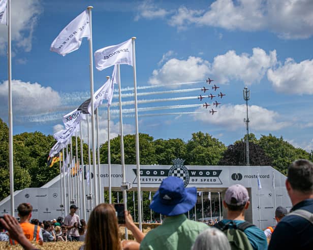 Crowds watched the Red Arrows display at Goodwood
Picture: Habibur Rahman