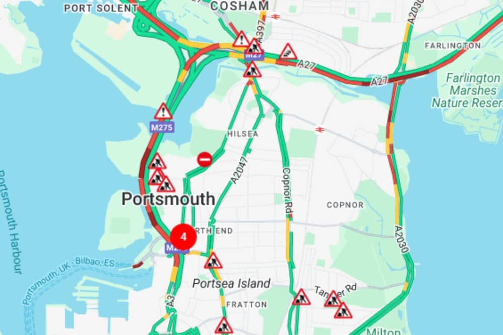 There have been multiple crashes in Portsmouth this morning.