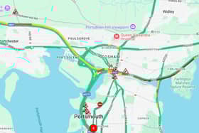 A crash on the A27 has resulted in slow traffic for drivers this morning