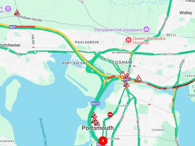 A crash on the A27 has resulted in slow traffic for drivers this morning