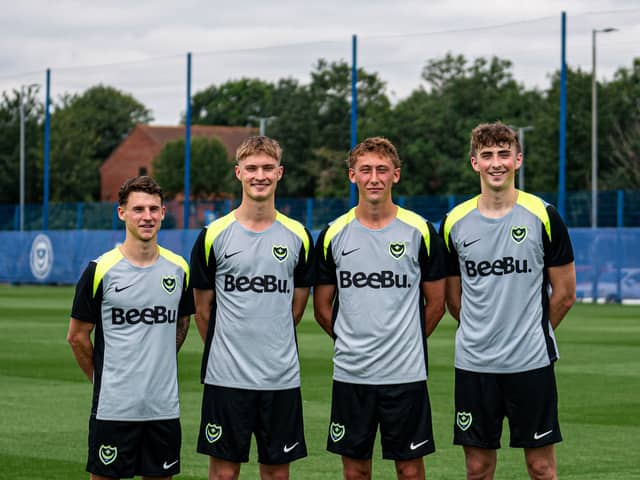Pompey's Aussies left to right: Adrian Segecic, Thomas Waddingham, Jacob Farrell and Hayden Matthews. Pic: Portsmouth FC