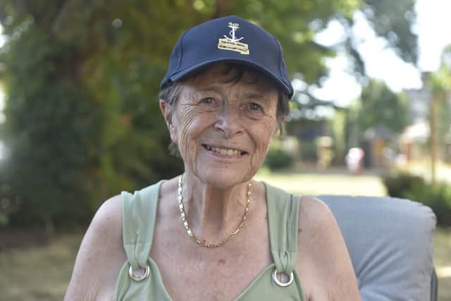 Pictured is: Deanna Sherwood (83), wife of a Royal Navy Lieutenant.