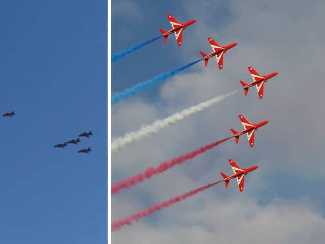 Red Arrows fly over Portsmouth on July 13.