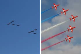 Red Arrows fly over Portsmouth on July 13.