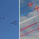 Red Arrows fly over Portsmouth on July 13.