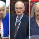 Peers in the House of Lords have demanded that housing protections for civilian renters should be passed on to armed forces personnel living in military housing. The government was defeated in a vote. From L: Housing minister Baroness Taylor of Stevenage, Lord Stirrup and Baroness Grender.