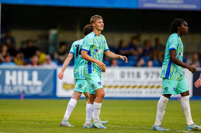 Thomas Waddingham netted Pompey's fourth goal in their 5-0 win over Farnborough. Picture: Nigel Keene/ProSportsImages
