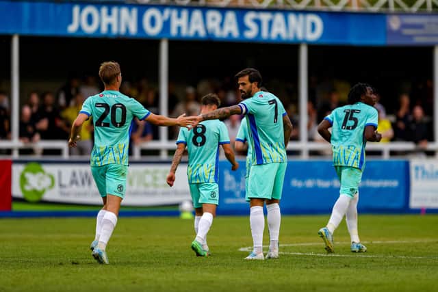 Marlon Pack netted Pompey's third.