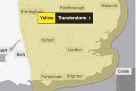 Yellow thunderstorm warning July 18