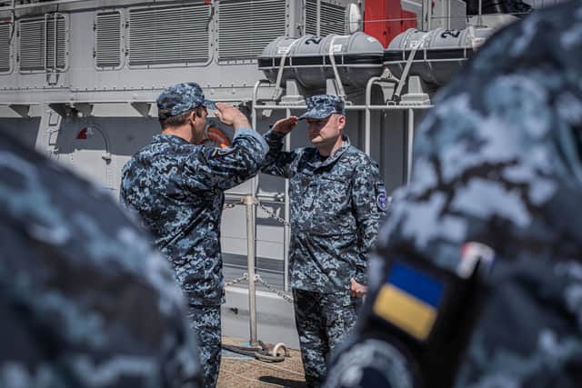 UNS Mariopol and UNS Melitopol have sailed into Portsmouth, with Ukrainian personnel being given expert Royal Navy training to clear mines. They will be housed at HMNB Portsmouth.