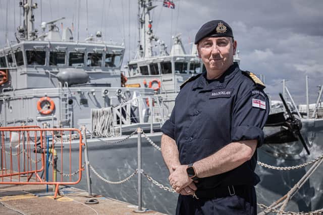 Captain Lee McLocklan, Captain of HMNB Portsmouth, praised the Ukrainian sailors and welcomed them with open arms.